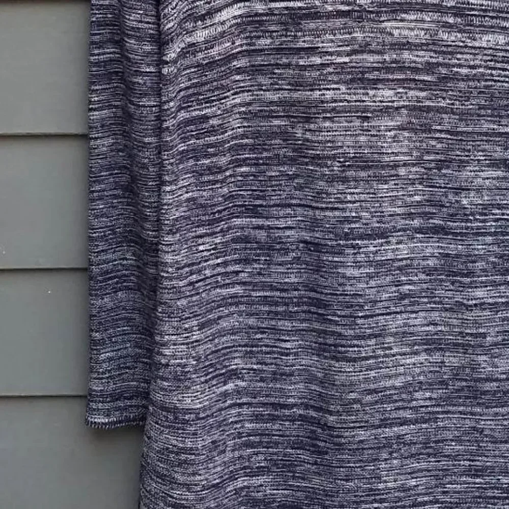 Ellen Tracy Marled Black White Tunic Sweater Large